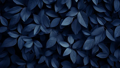 Deep navy botanical foliage pattern background.