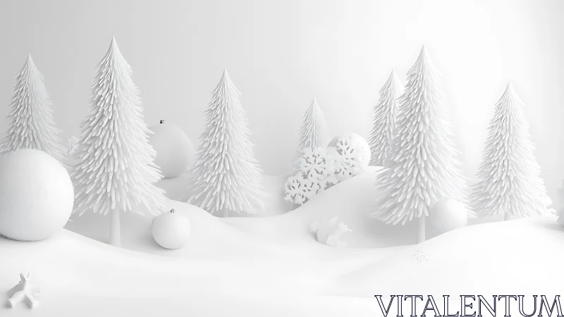 Snow-sculpted fir forest drifts in a whispering paper hush.