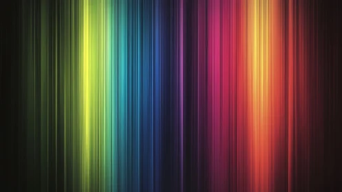Vertical neon spectrum bands form a kinetic chromatic gradient
