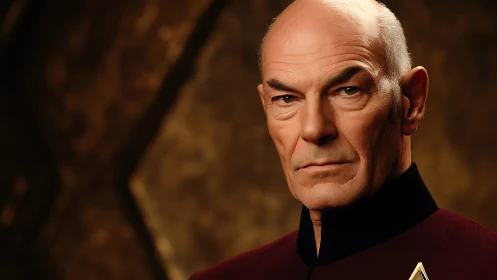 Stern starship commander studies tomorrow’s unseen horizon