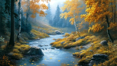 Where Golden Birches Waltz With Autumn's Luminous River