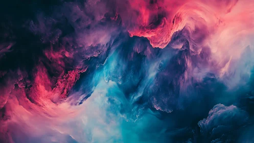 Nebula tides collide in cotton-candy cosmic maelstrom storm.