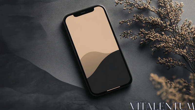Black iPhone Glows Against Moody Textured Backdrop