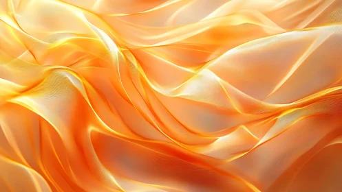 Golden satin waveforms in flowing abstract folds.