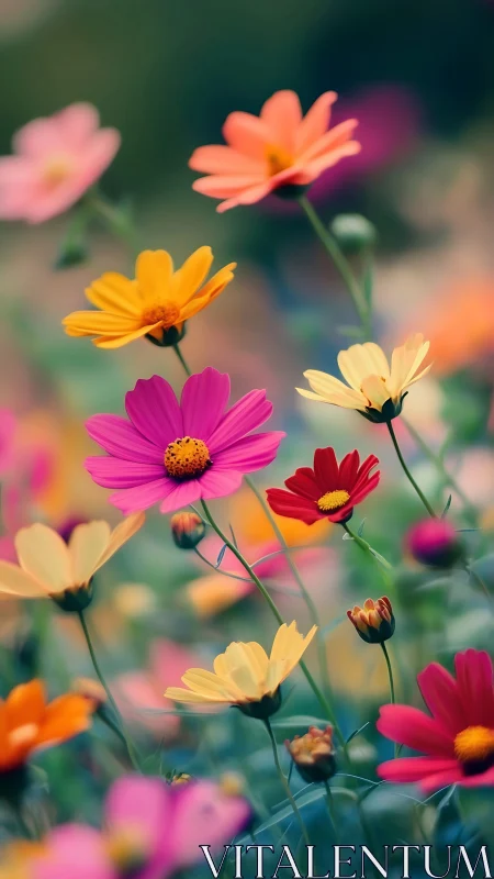 Cosmos Garden: A Painter's Wildflower Dream.