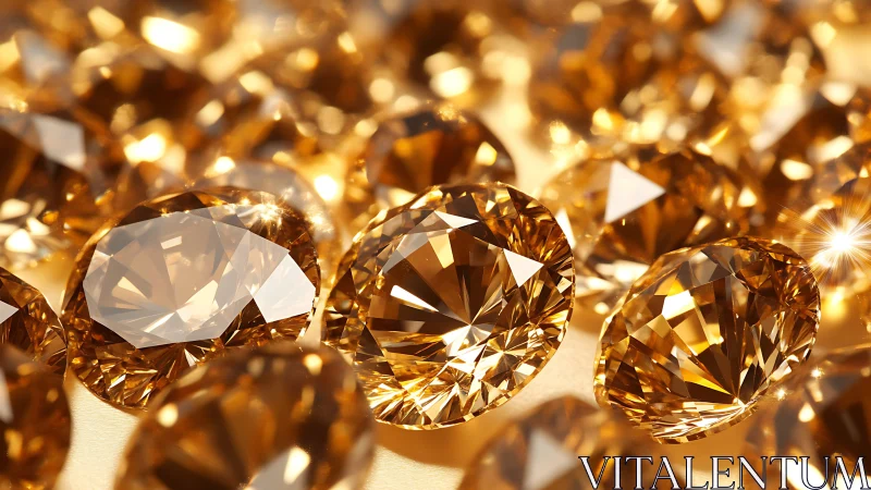 Cluster of polished golden gemstones in close-up view.