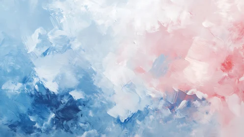 Soft blue and pink abstract brushstroke cloud texture