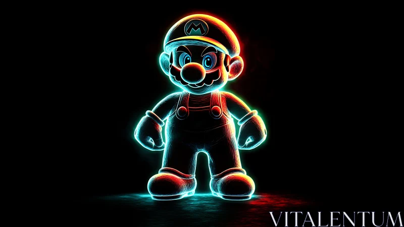 Glowing neon hero outlined in playful electric colors.