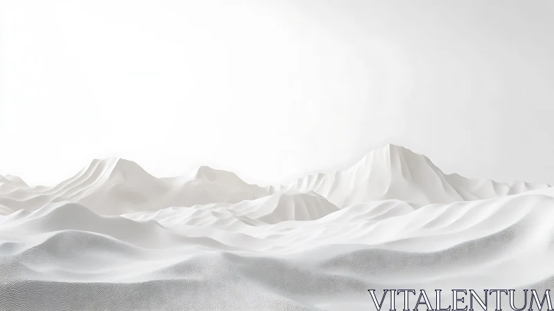 Silent paper peaks drift like frozen waves across whiteness