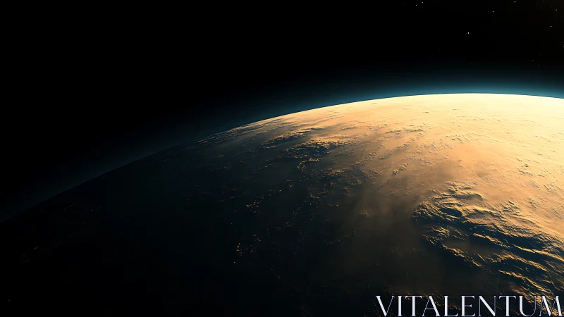 Golden sunrise curves over Earth’s horizon in silent space