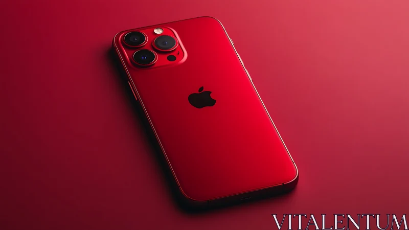 iPhone 13 Pro Red: Professional Product Shot with Triple Camera Module.