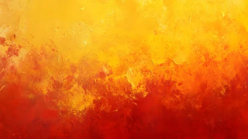 Abstract fiery gradient painting with vibrant yellow and red tones.