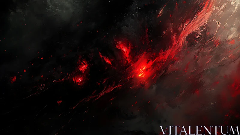 Red luminous fracture cuts through turbulent void space