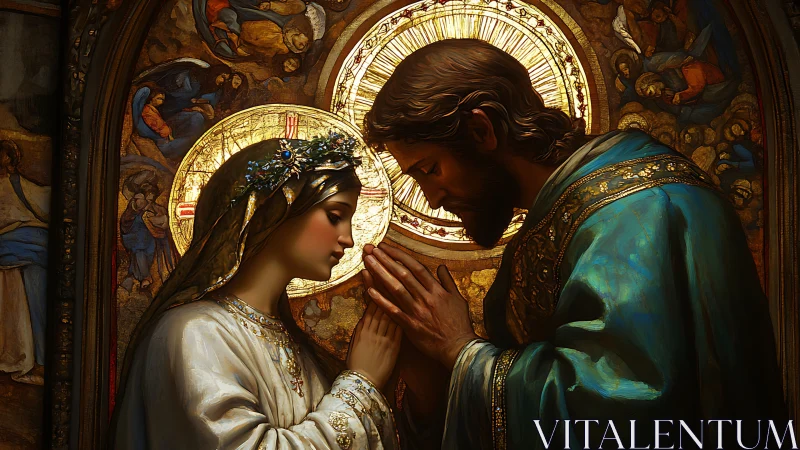 Quiet sacred moment shared in gentle, reverent devotion