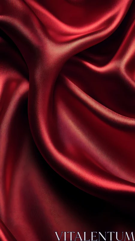 Folded red satin surface with directional highlights detail.