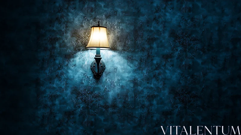 Wall sconce lamp casting warm light on textured wall.