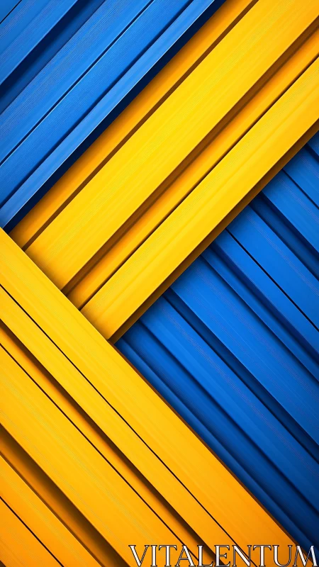 Diagonal yellow and blue panels forming bold abstract grid.
