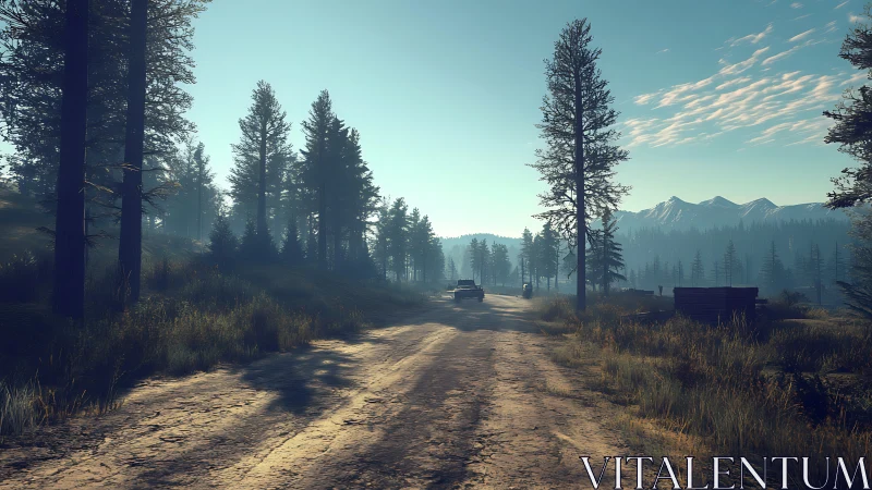 Morning light welcomes a quiet drive through forest hills