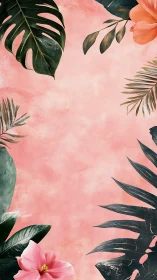 Soft tropical leaves framing a rosy breeze of calm.