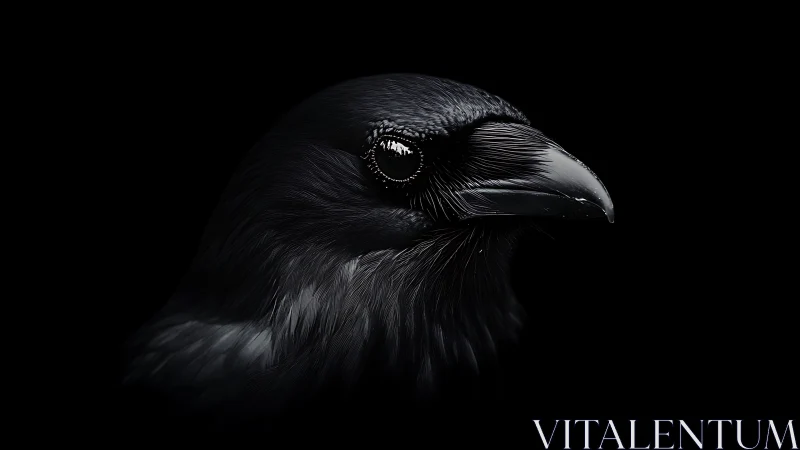 The Raven's Gaze: Dark Beauty in Stillness.