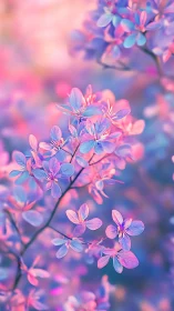 Pink Cascade Blooms in Twilight Reverie.