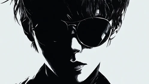 Midnight cool carves a sharp silhouette in mirrored shades