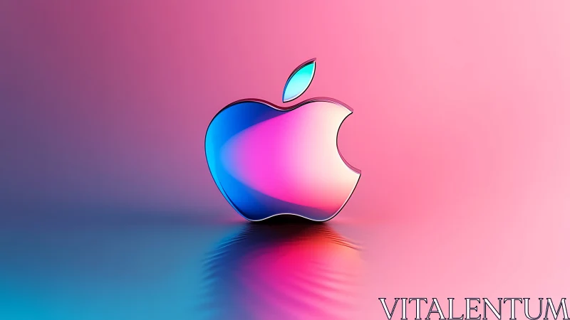 Luminous Apple Logo with Gradient Glass Effect