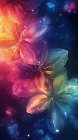 Luminescent Floral Forms in Chromatic Gradient Space