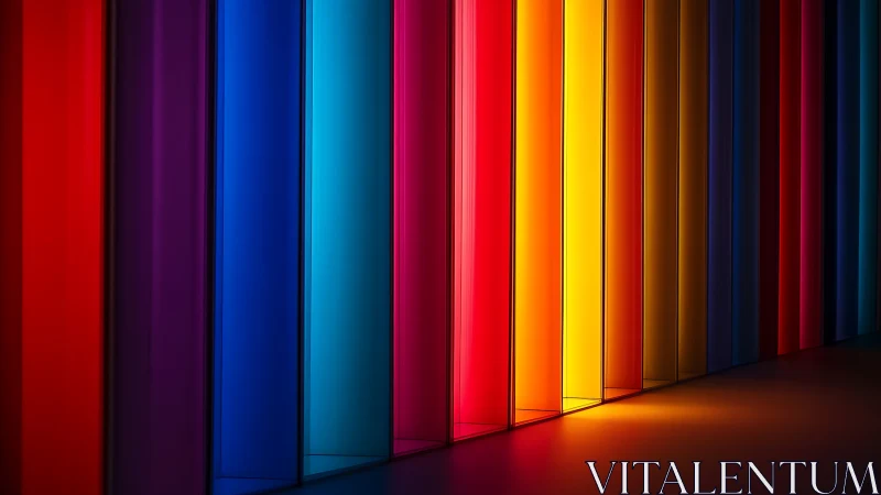 Spectral glass panels in gradient illumination study.