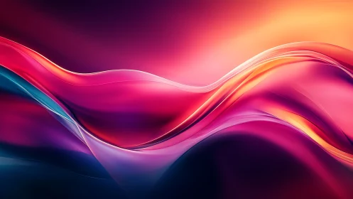 Layered multicolor abstract waves in gradient light.