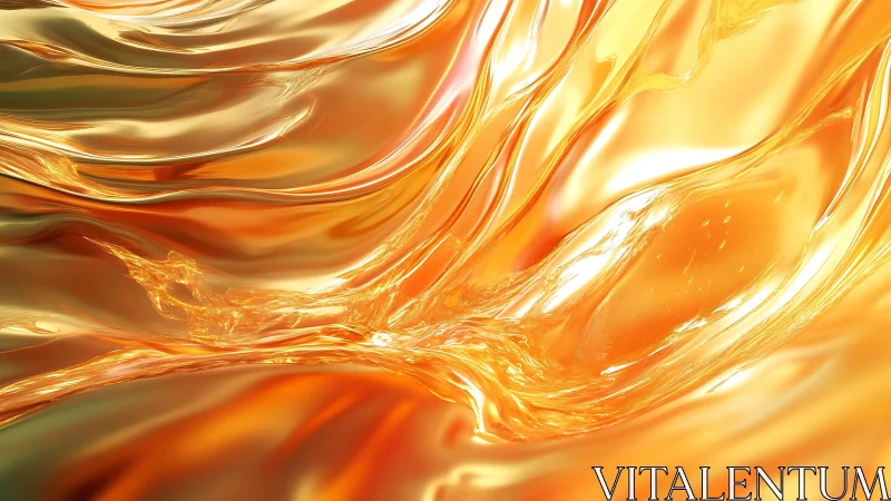 Golden liquid waves glow with soft light and gentle motion
