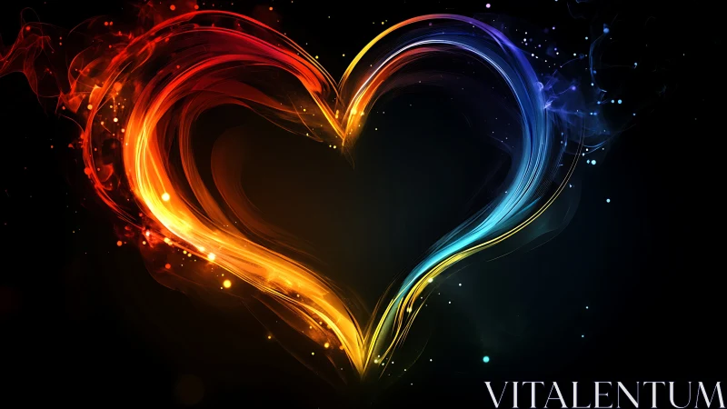 Luminous Heart: Fire Meets Frost in Digital Alchemy.