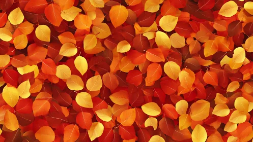 Autumn foliage pattern with overlapping orange leaves.