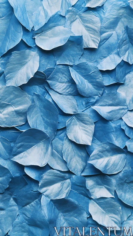 Monochrome cyan leaf overlay with layered botanical texture.