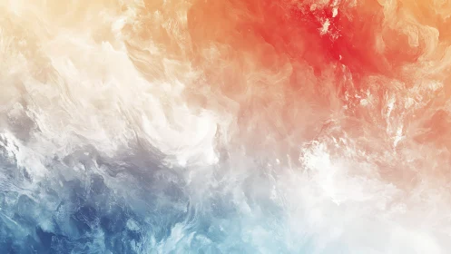 Vibrant abstract gradient with warm red and cool blue swirls.