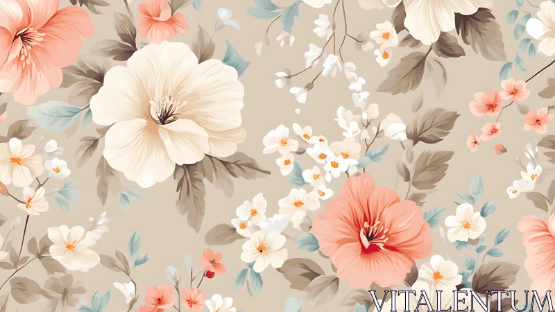 Soft Floral Harmony: Cream, Coral, and White Blooms.