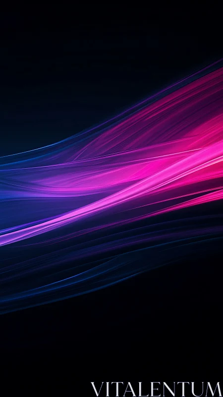 Neon magenta and blue light ribbons on deep black field.