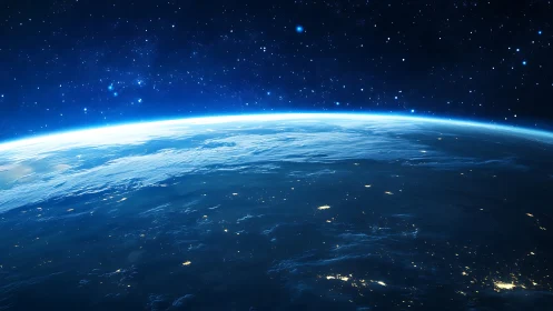 Daybreak’s electric rim crowns Earth in quiet blue fire