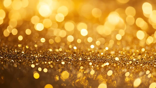 Golden bokeh glitter sparkles in a warm festive glow