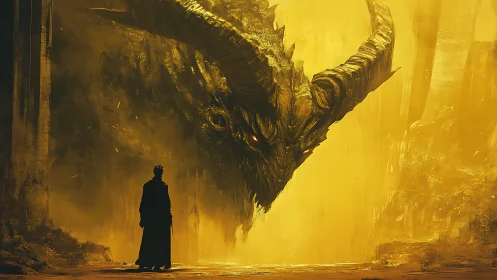 Quiet courage before the golden horned dragon&rsquo;s gaze.