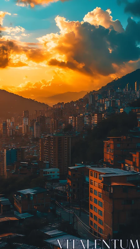 Sunset fire pours over the hillside city’s stacked bricks