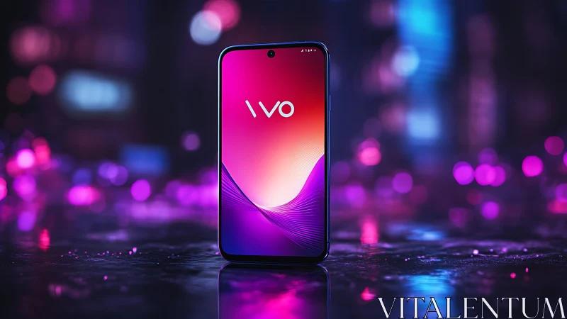 Vivo Smartphone with Gradient Neon Display