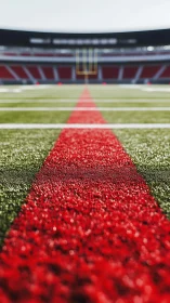 Low angle DOF study of synthetic turf football field center lane