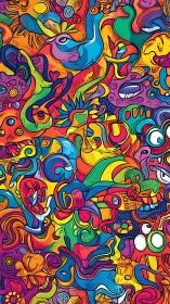 Colorful doodle universe where curious shapes play together.