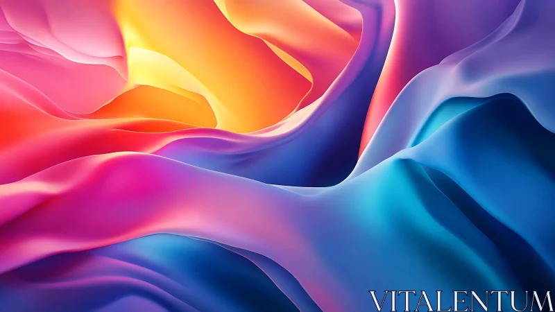 Digital painting of flowing chromatic folds in immersive motion.