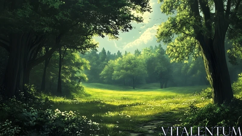 Sunlight Sanctuary Where Ancient Trees Guard Golden Meadow Secrets