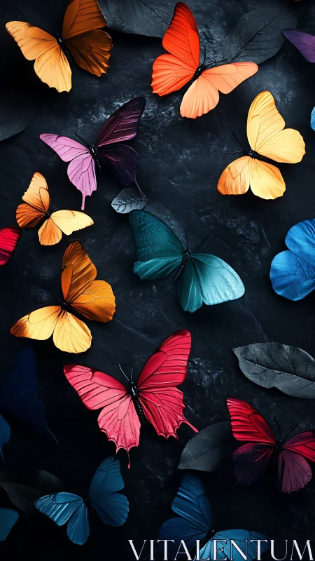Color drenched butterflies drift like quiet sparks through dusk