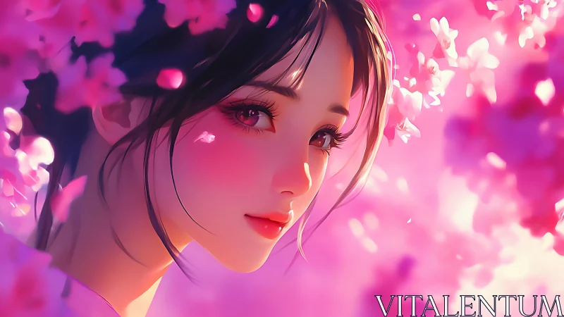 Cherry blossom light kisses a contemplative spring gaze