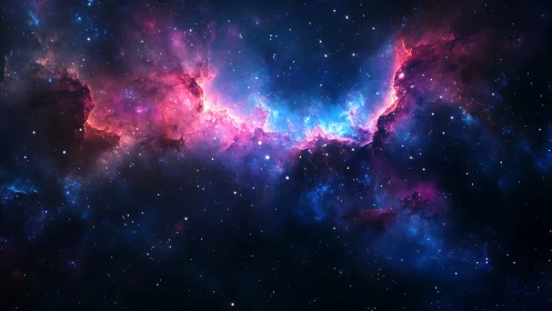 Nebula ridge glowing in vibrant cyan and magenta hues.