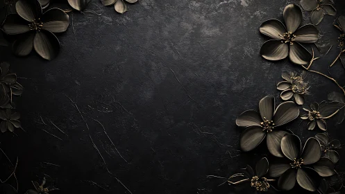 Gilded Blooms Against Dark Elegance.